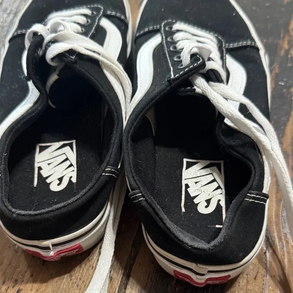 Vans Black and White Old Skool Low-Top Sneakers - Picture 3 of 5